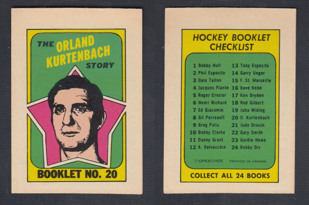 1971-72 O-PEE-CHEE STORY BOOKLET #20 O. KURTENBACH photo