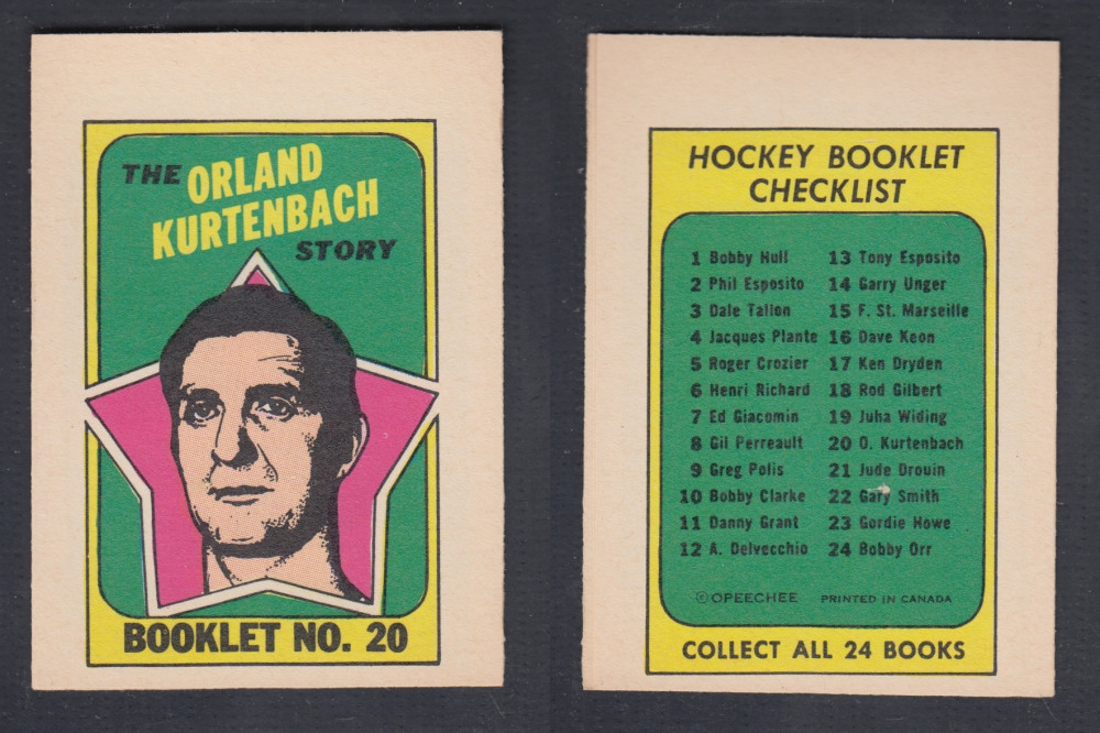 1971-72 O-PEE-CHEE STORY BOOKLET #20 O. KURTENBACH photo