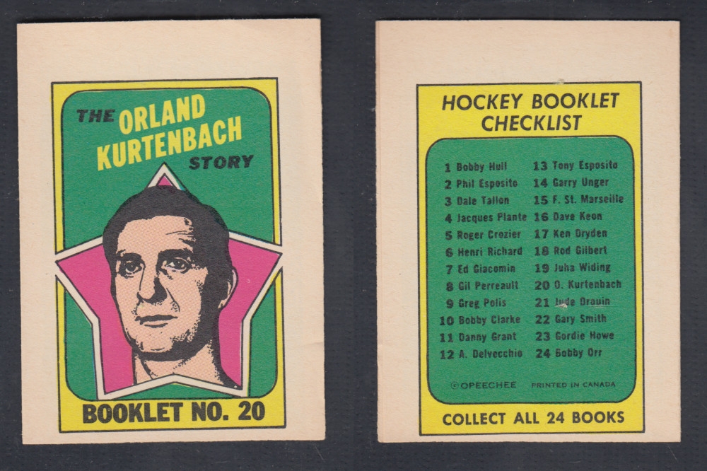 1971-72 O-PEE-CHEE STORY BOOKLET #20 O. KURTENBACH photo
