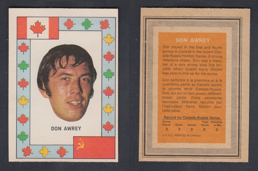 1972-73 O-PEE-CHEE TEAM CANADA D. AWREY photo 1972-73 O-PEE-CHEE TEAM CANADA D. AWREY photo