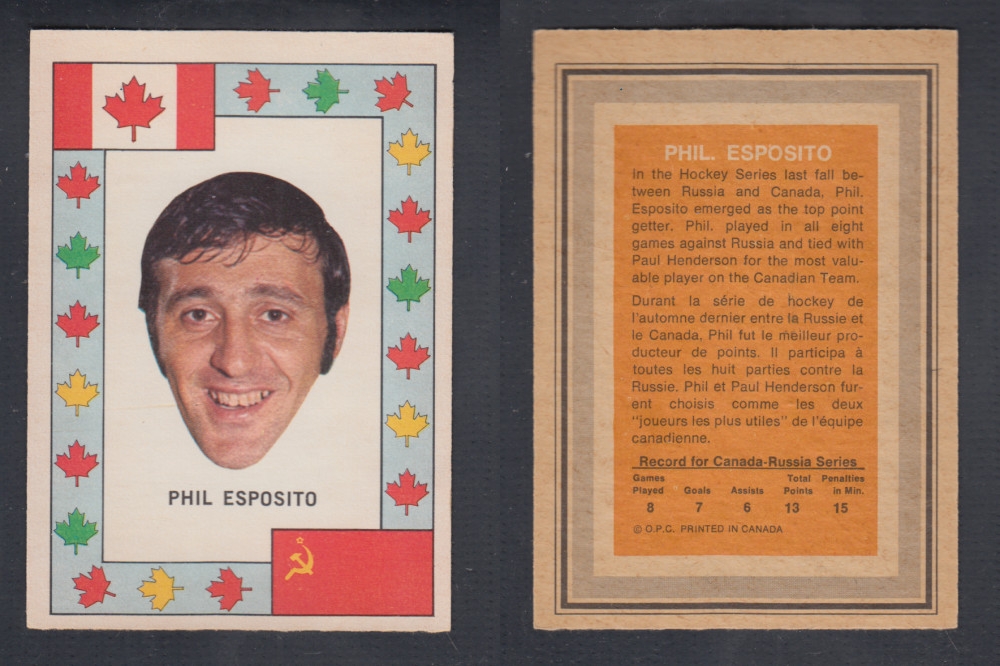 1972-73 O-PEE-CHEE TEAM CANADA P. ESPOSITO photo 1972-73 O-PEE-CHEE TEAM CANADA P. ESPOSITO photo