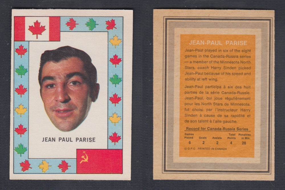 1972-73 O-PEE-CHEE TEAM CANADA J-P. PARISE photo 1972-73 O-PEE-CHEE TEAM CANADA J-P. PARISE photo