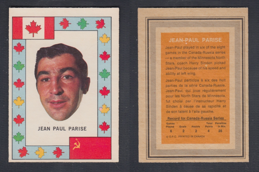 1972-73 O-PEE-CHEE TEAM CANADA J-P. PARISE photo 1972-73 O-PEE-CHEE TEAM CANADA J-P. PARISE photo