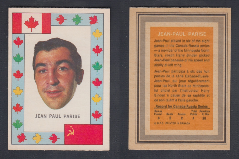 1972-73 O-PEE-CHEE TEAM CANADA J-P. PARISE photo 1972-73 O-PEE-CHEE TEAM CANADA J-P. PARISE photo
