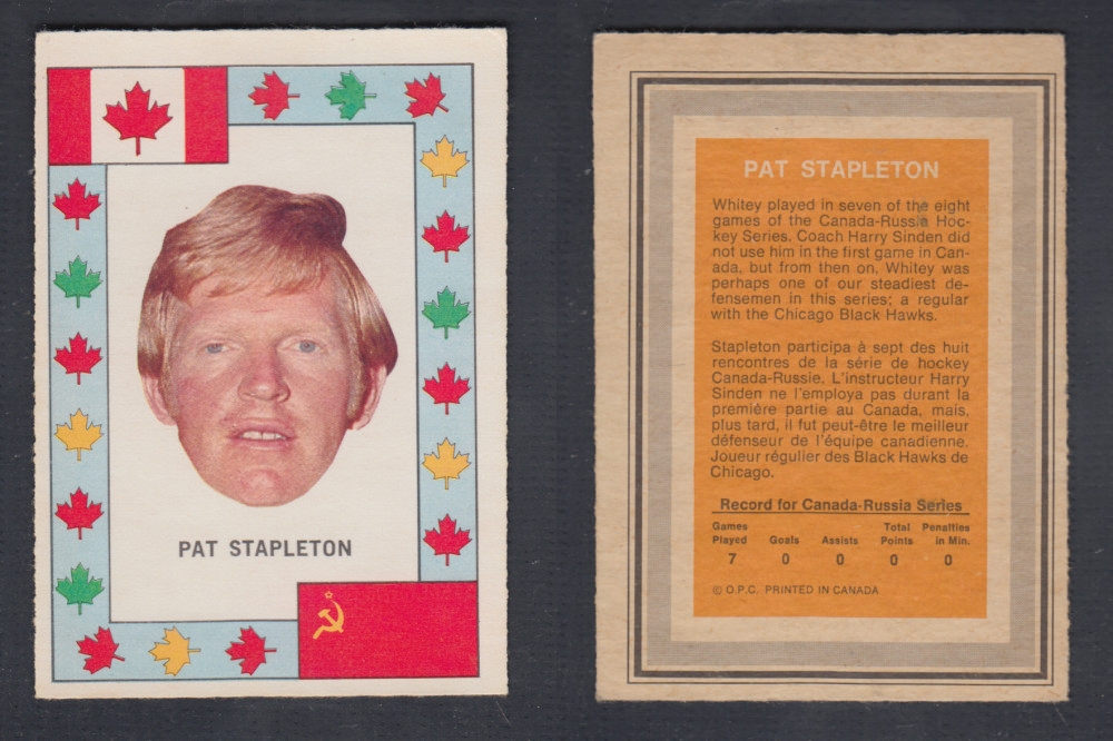 1972-73 O-PEE-CHEE TEAM CANADA P. STAPLETON photo 1972-73 O-PEE-CHEE TEAM CANADA P. STAPLETON photo