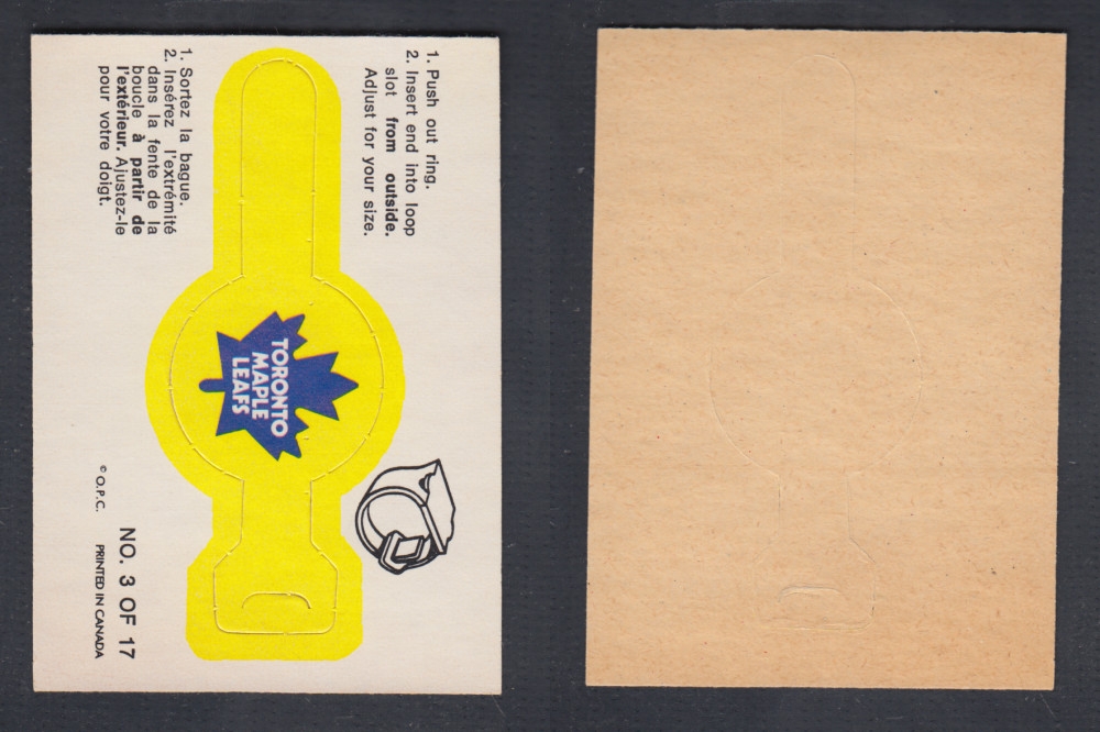 1974-75 O-PEE-CHEE TEAM RING #3 TORONTO MAPLE LEAFS photo 1974-75 O-PEE-CHEE TEAM RING #3 TORONTO MAPLE LEAFS photo