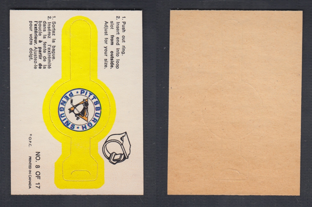 1974-75 O-PEE-CHEE TEAM RING #8 PITTSBURGH PENGUINS photo 1974-75 O-PEE-CHEE TEAM RING #8 PITTSBURGH PENGUINS photo