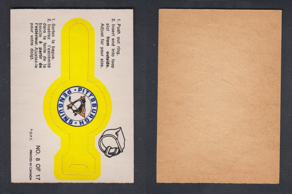 1974-75 O-PEE-CHEE TEAM RING #8 PITTSBURGH PENGUINS photo 1974-75 O-PEE-CHEE TEAM RING #8 PITTSBURGH PENGUINS photo