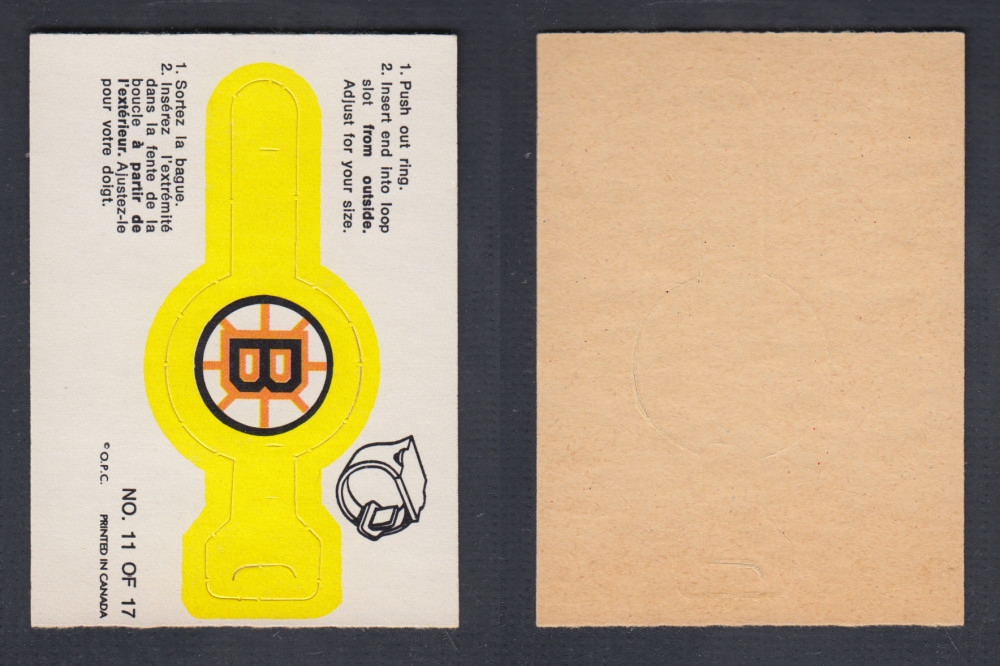 1974-75 O-PEE-CHEE TEAM RING #11 BOSTON BRUINS photo 1974-75 O-PEE-CHEE TEAM RING #11 BOSTON BRUINS photo
