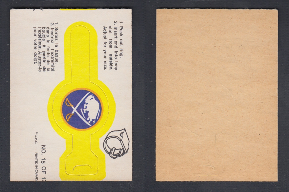 1974-75 O-PEE-CHEE TEAM RING #15 BUFFALO SABRES photo 1974-75 O-PEE-CHEE TEAM RING #15 BUFFALO SABRES photo