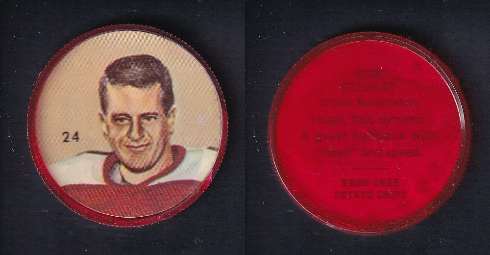 1963 CFL NALLEY'S FOOTBALL COIN #24 R. STEWART photo