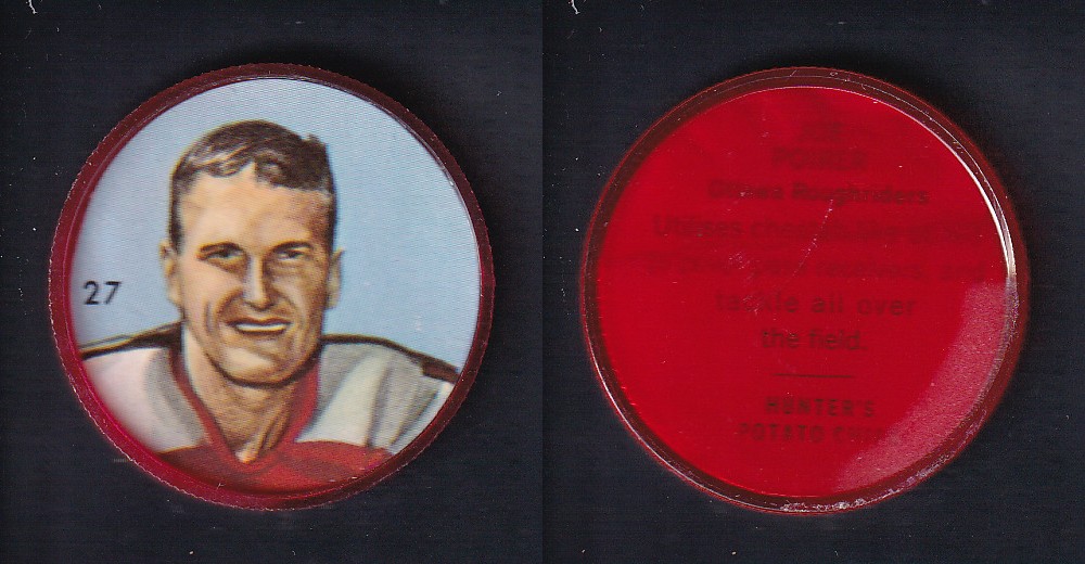 1963 CFL NALLEY'S FOOTBALL COIN #27 J. POIRIER photo