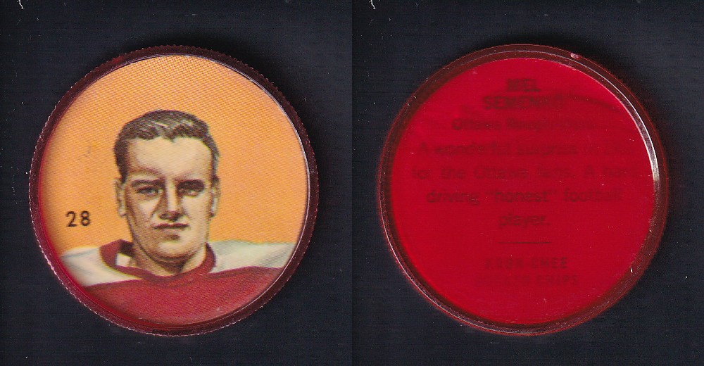 1963 CFL NALLEY'S FOOTBALL COIN #28 M. SEMENKO photo