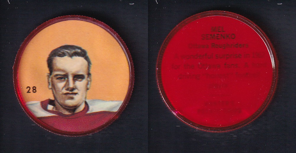 1963 CFL NALLEY'S FOOTBALL COIN #28 M. SEMENKO photo