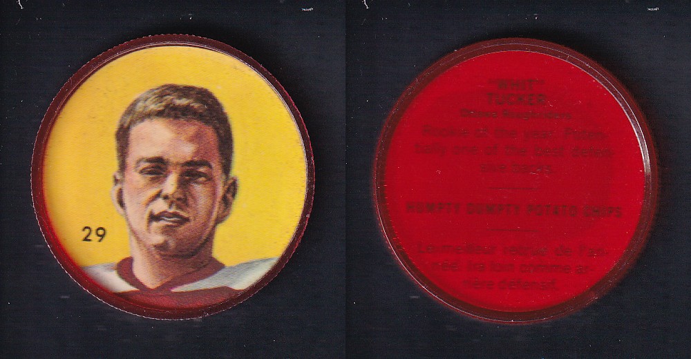 1963 CFL NALLEY'S FOOTBALL COIN #29 W. TUCKER photo