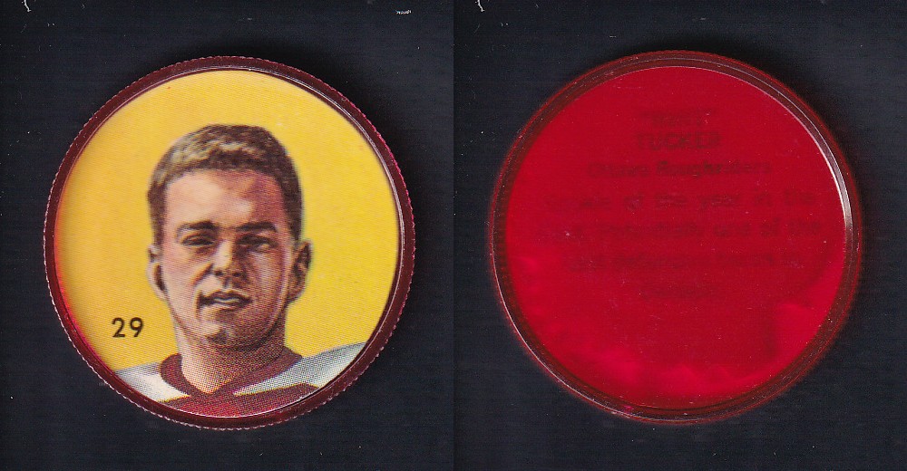 1963 CFL NALLEY'S FOOTBALL COIN #29 W. TUCKER photo