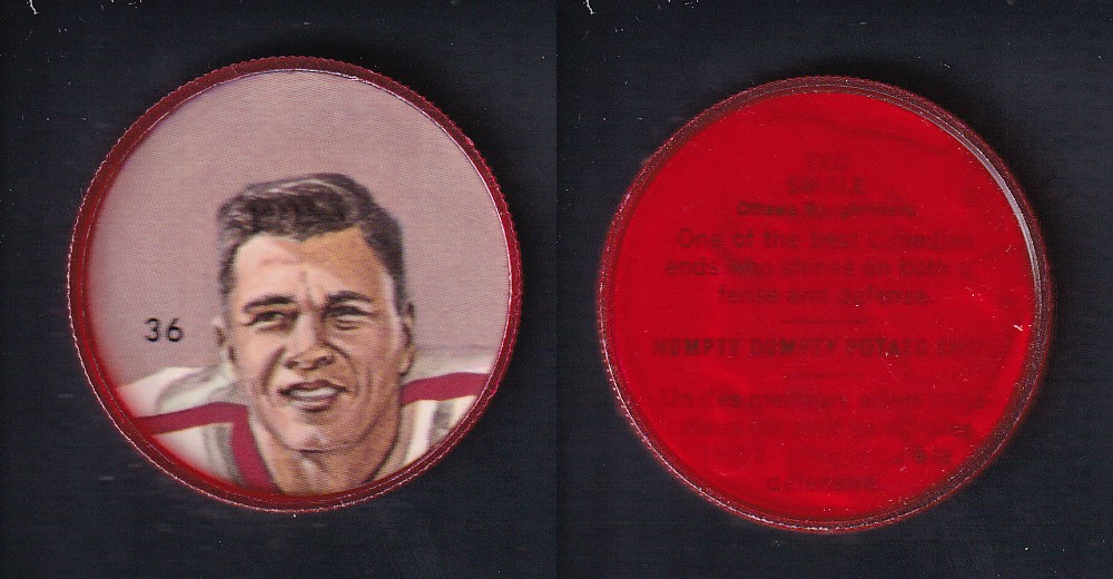 1963 CFL NALLEY'S FOOTBALL COIN #36 T. SMALE photo 1963 CFL NALLEY'S FOOTBALL COIN #36 T. SMALE photo