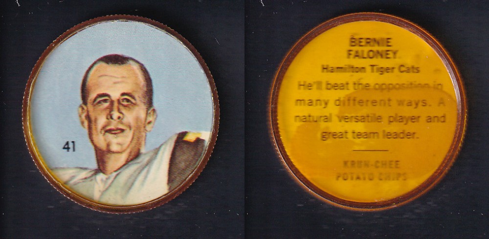 1963 CFL NALLEY'S FOOTBALL COIN #41 B. FALONEY photo