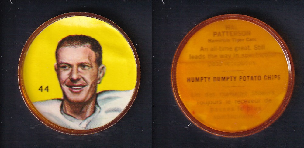 1963 CFL NALLEY'S FOOTBALL COIN #44 H. PATTERSON photo