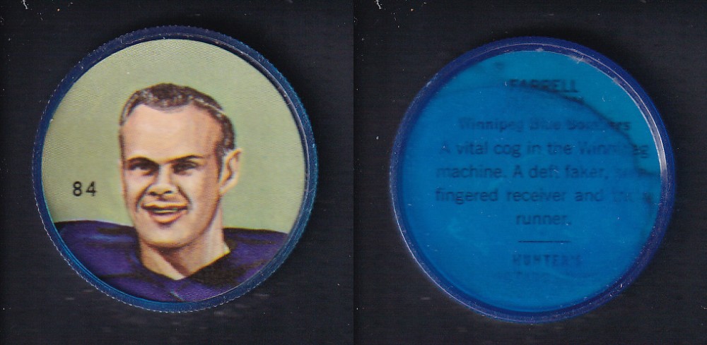 1963 CFL NALLEY'S FOOTBALL COIN #84 F. FUNSTON photo