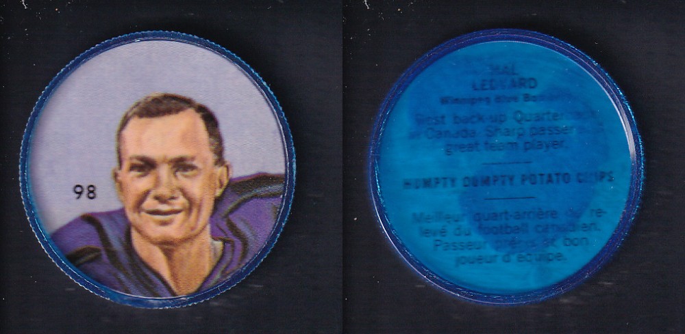 1963 CFL NALLEY'S FOOTBALL COIN #98 H. LEDYARD photo