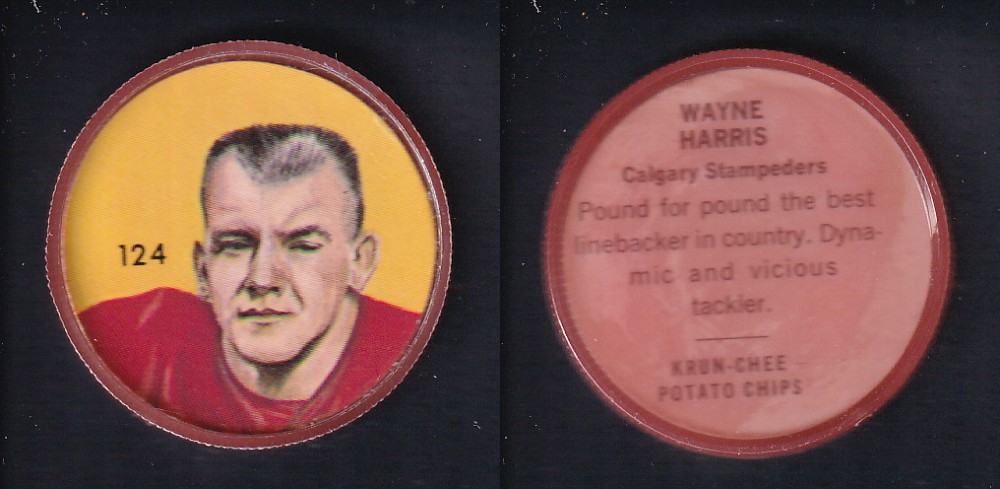 1963 CFL NALLEY'S FOOTBALL COIN #124 W. HARRIS photo