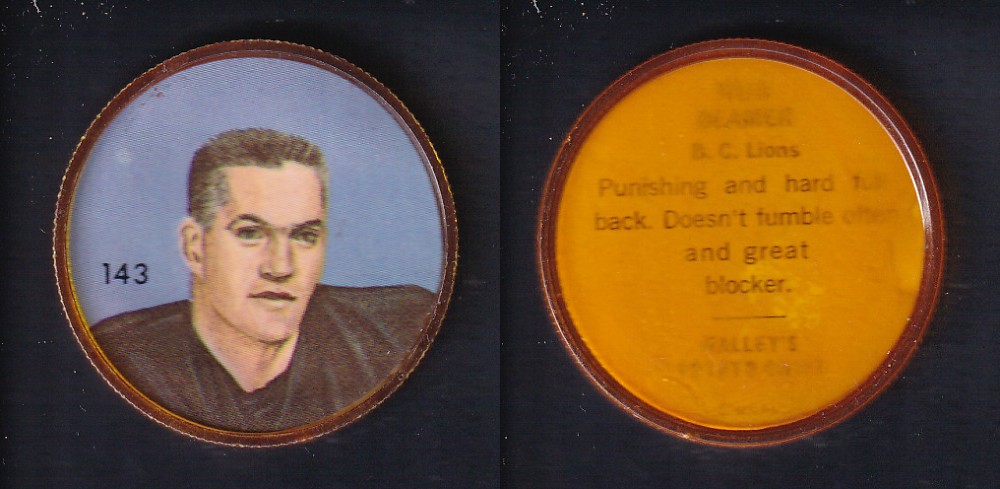 1963 CFL NALLEY'S FOOTBALL COIN #143 N. BEAMER photo