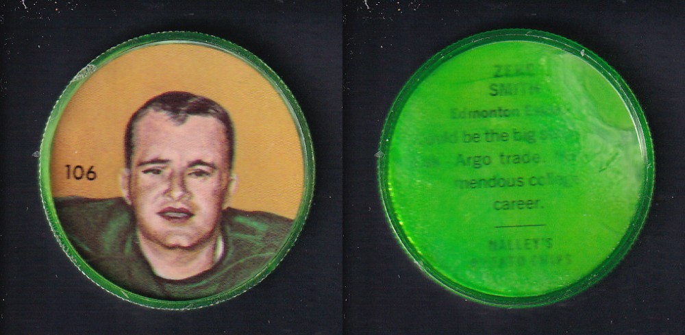 1963 CFL NALLEY'S FOOTBALL COIN #106 Z. SMITH photo