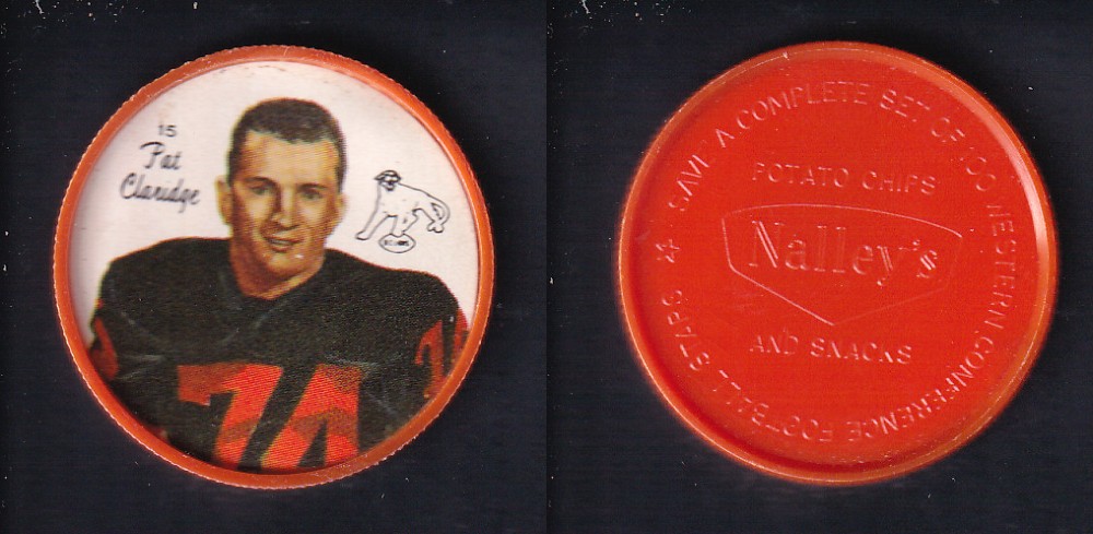 1964 CFL NALLEY'S FOOTBALL COIN #15 P. CLARIDGE photo