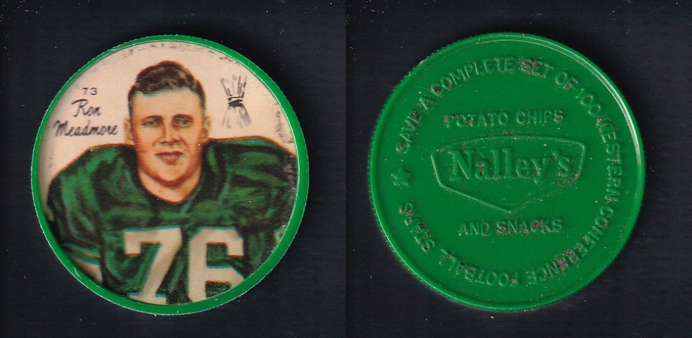 1964 CFL NALLEY'S FOOTBALL COIN #73 R. MEADMORE photo