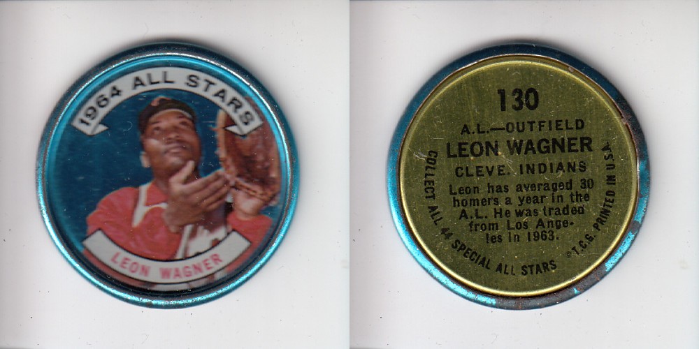 1964 TOPPS BASEBALL COIN #130 L. WAGNER photo 1964 TOPPS BASEBALL COIN #130 L. WAGNER photo