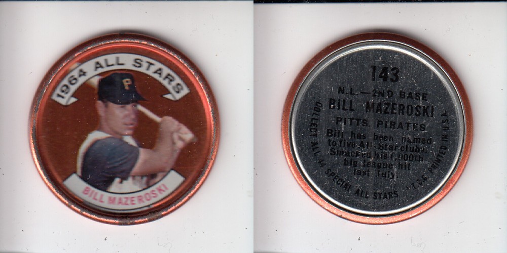 1964 TOPPS BASEBALL COIN #143 B. MAZERO photo 1964 TOPPS BASEBALL COIN #143 B. MAZERO photo
