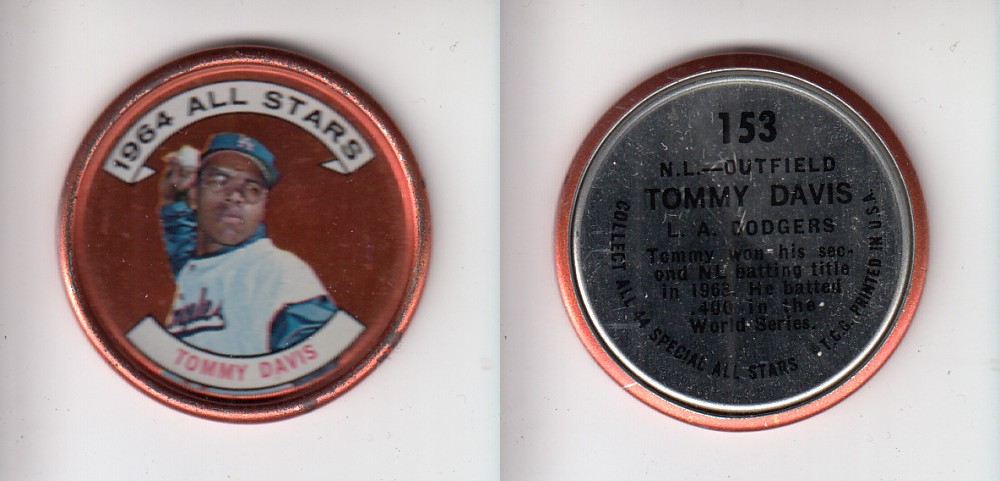 1964 TOPPS BASEBALL COIN #153 T. DAVIS photo 1964 TOPPS BASEBALL COIN #153 T. DAVIS photo