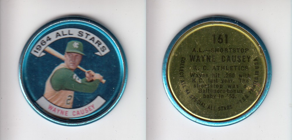 1964 TOPPS BASEBALL COIN #161 W. CAUSEY photo 1964 TOPPS BASEBALL COIN #161 W. CAUSEY photo