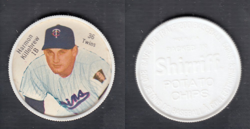 1962 SHIRRIFF BASEBALL COIN #36 H. KILLEBREW photo 1962 SHIRRIFF BASEBALL COIN #36 H. KILLEBREW photo