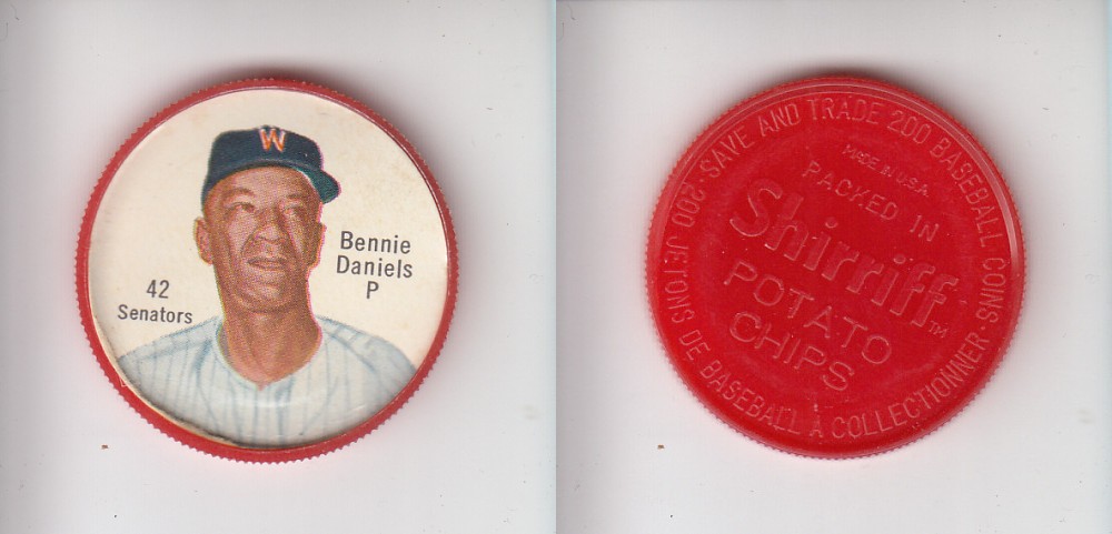 1962 SHIRRIFF BASEBALL COIN #42 B. DANIELS photo 1962 SHIRRIFF BASEBALL COIN #42 B. DANIELS photo
