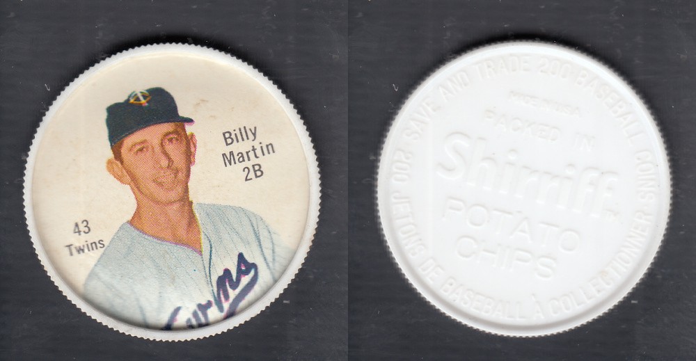 1962 SHIRRIFF BASEBALL COIN #43 B. MARTIN photo 1962 SHIRRIFF BASEBALL COIN #43 B. MARTIN photo