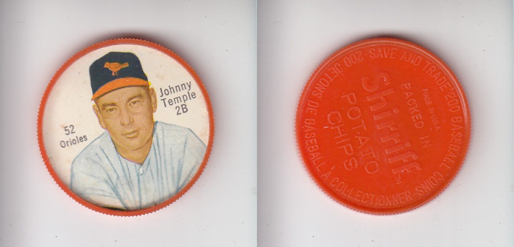 1962 SHIRRIFF BASEBALL COIN #52 J.TEMPLE photo 1962 SHIRRIFF BASEBALL COIN #52 J.TEMPLE photo