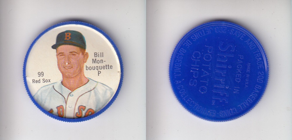 1962 SHIRRIFF BASEBALL COIN #99 B. MONBOUQUETTE photo 1962 SHIRRIFF BASEBALL COIN #99 B. MONBOUQUETTE photo
