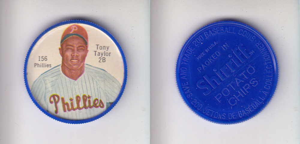 1962 SHIRRIFF BASEBALL COIN #156 T. TAYLOR photo