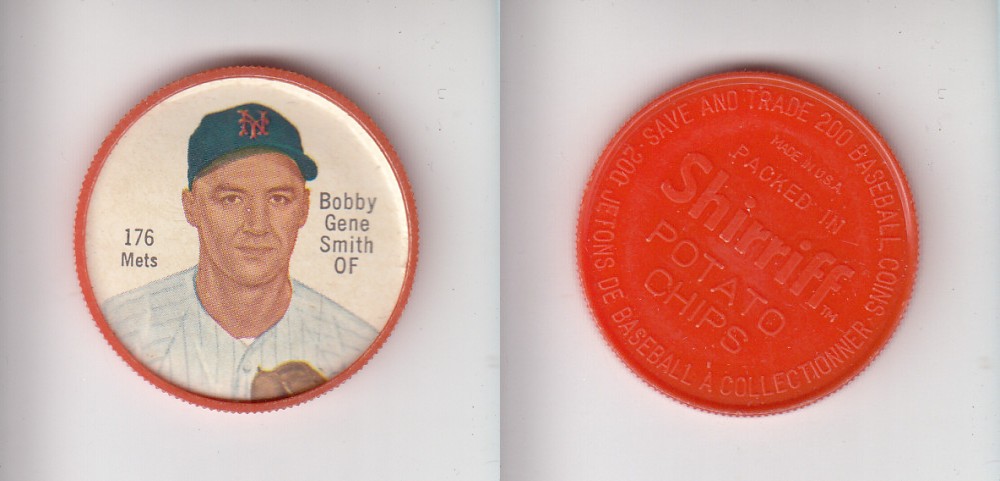 1962 SHIRRIFF BASEBALL COIN #176 B. GENE SMITH photo