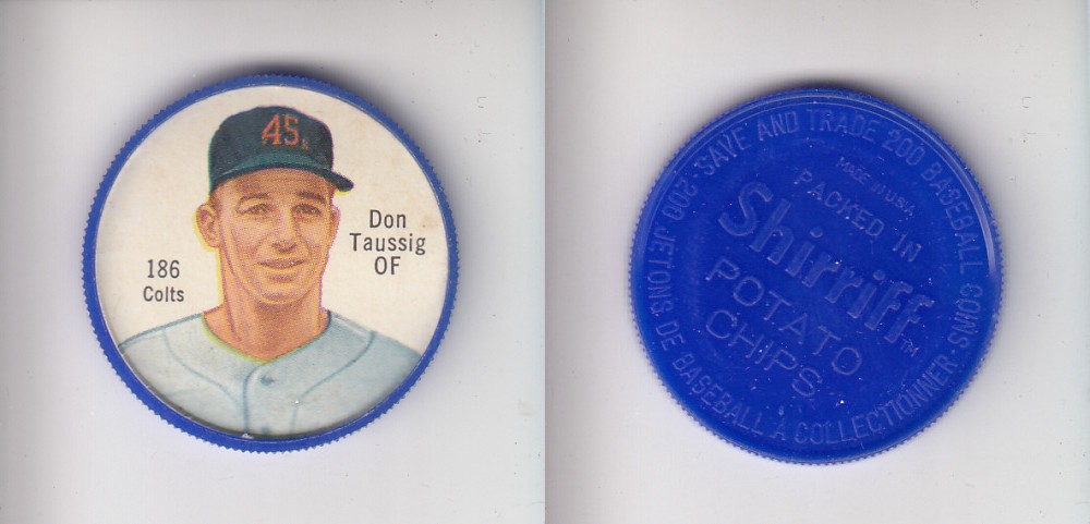 1962 SHIRRIFF BASEBALL COIN #186 D. TAUSSIG photo