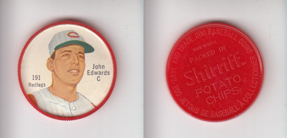 1962 SHIRRIFF BASEBALL COIN #191 J. EDWARDS photo