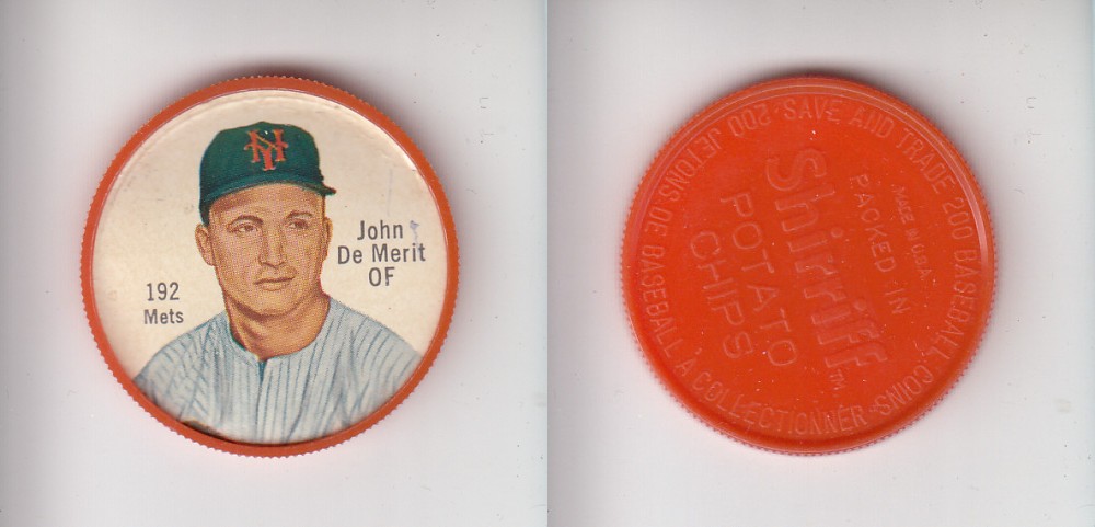 1962 SHIRRIFF BASEBALL COIN #192 J. DE MERIT photo 1962 SHIRRIFF BASEBALL COIN #192 J. DE MERIT photo