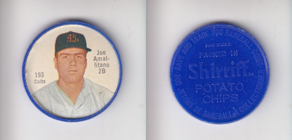 1962 SHIRRIFF BASEBALL COIN #193 J. AMALFITANO photo 1962 SHIRRIFF BASEBALL COIN #193 J. AMALFITANO photo
