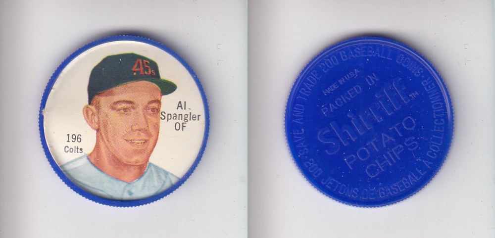 1962 SHIRRIFF BASEBALL COIN #196 A. SPANGLER photo