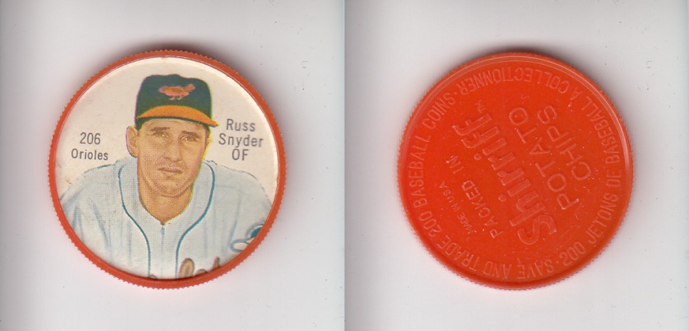 1962 SHIRRIFF BASEBALL COIN #206 R. SNYDER photo