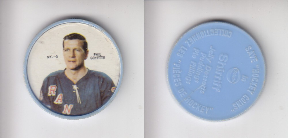 1968-69 SHIRRIFF HOCKEY COIN NY-5 P. GOYETTE photo 1968-69 SHIRRIFF HOCKEY COIN NY-5 P. GOYETTE photo