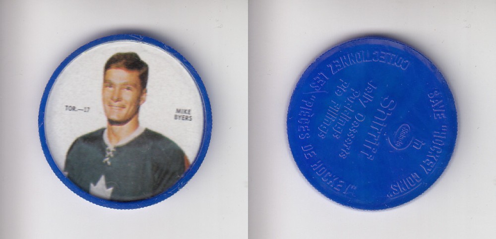1968-69 SHIRRIFF HOCKEY COIN TOR-17 M. BYERS *SP* photo 1968-69 SHIRRIFF HOCKEY COIN TOR-17 M. BYERS *SP* photo