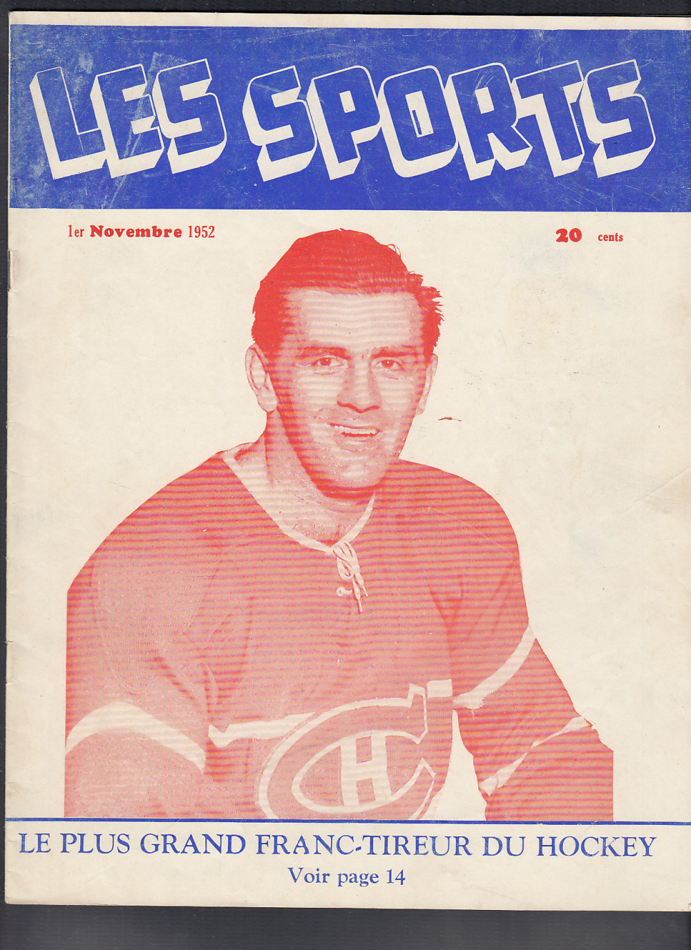1952 LES SPORTS MAGAZINE M. RICHARD ON COVER photo 1952 LES SPORTS MAGAZINE M. RICHARD ON COVER photo